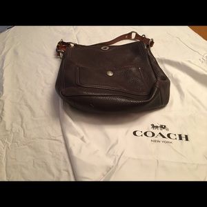 Coach brown shoulder bag-many pockets